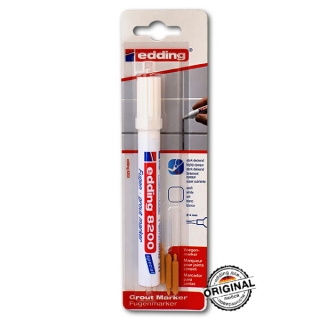 Маркер для плиточных швов Grout edding 8200 с фунгицидом, 2-4 мм, белый (блистер)