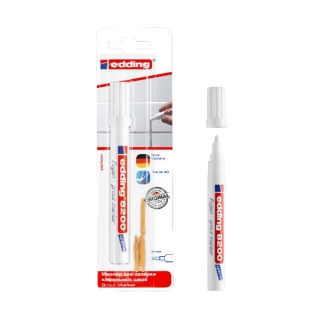 Маркер для плиточных швов Grout edding 8200 с фунгицидом, 2-4 мм, белый (блистер)