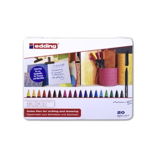 Набор фломастеров для рисования Edding 1200, 0.5-1 мм, 20 цветов, на водной основе