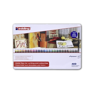 Набор фломастеров для рисования Edding 1300, 2 мм, 40 цветов, на водной основе