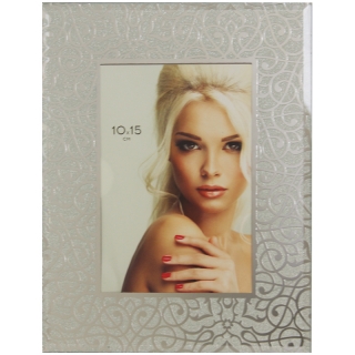 Фоторамка стеклянная 10*15см OfficeSpace "Узоры", серебро