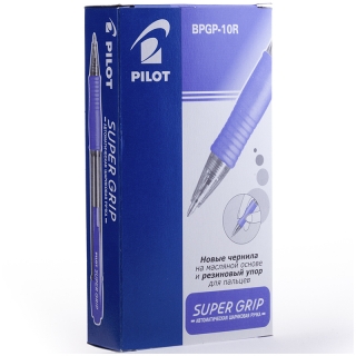 Ручка шариковая автоматическая Pilot "Super Grip" синяя, 0,32мм, синий грип