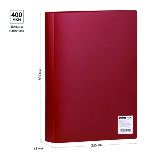 Папка с 60 вкладышами OfficeSpace, 35мм, 400мкм, красная