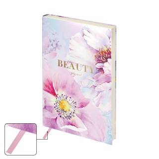 Ежедневник недатированный А5, 136л., кожзам, Greenwich Line "Beauty. Pastel flowers", тон. блок