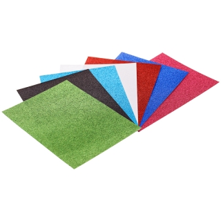 Цветная бумага А5, Мульти-пульти "Приключения Енота", 7л., 7цв., с блестками, в папке