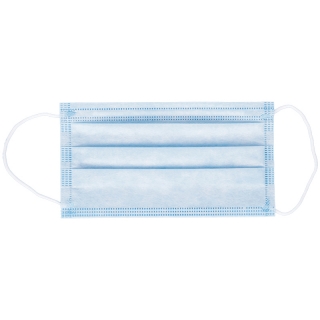 Маска медицинская, набор 50шт. одноразовая OfficeClean 3-х сл. с носовым фиксатором на резинках