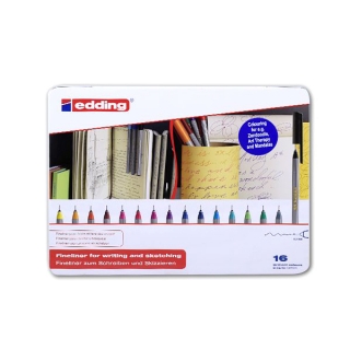 Набор капиллярных ручек-линеров Edding 55, 0.3 мм, 16 цветов
