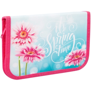 Пенал 1 отделение, 190*130 ArtSpace "Цветы", дополнительная откидная секция, ткань