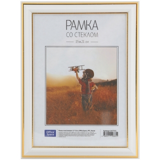 Рамка пластиковая 15*21см, OfficeSpace, №2, белая