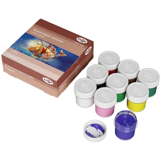 Краски акриловые декоративные Гамма "Хобби", 9 цветов, 20мл, картон. упак.