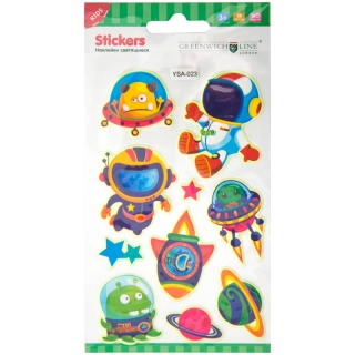 Наклейки светящиеся Greenwich Line "Космонавты", 9,5*15см, пакет, европодвес
