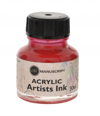 Тушь Manuscript акриловая 30мл банка стекло цвет маджента