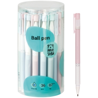 Ручка шариковая MESHU "Dew" синяя, 0,7мм, корпус ассорти