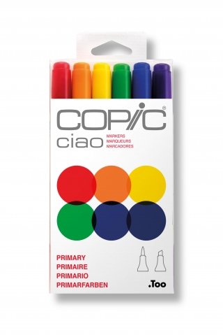 Набор маркеров Copic Ciao Primary 6 штук в пластиковой упаковке