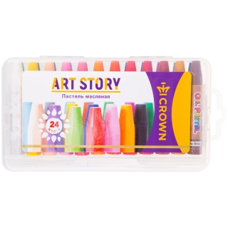 Пастель масляная Crown "ArtStory", 24 цвета, пластиковая упаковка