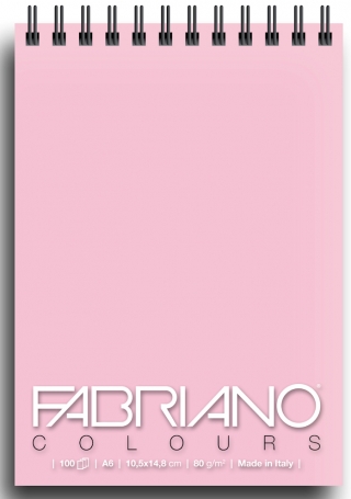 Блокнот для зарисовок Fabriano Colours 80г/м.кв 10,5x14,8см Розовый 100л спираль по короткой стороне