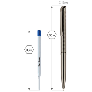 Ручка шариковая Delucci "Volare", синяя, 1,0мм, корпус оружейный металл, поворотный механизм, подарочная упаковка