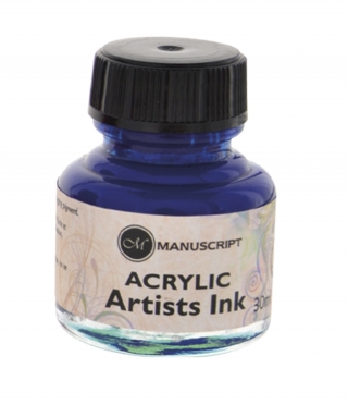 Тушь Manuscript акриловая 30мл банка стекло цвет синий