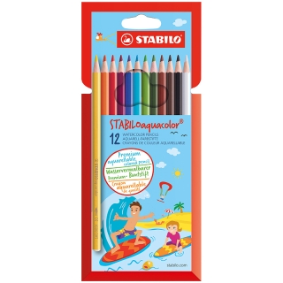 Карандаши акварельные Stabilo "AquaColor", 12цв., картон, европодвес