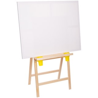 Мольберт напольный Хлопушка Гамма "Студия", планшет 60*60см, высота 120см, съемная полка, 2 стакана в комплекте, сосна