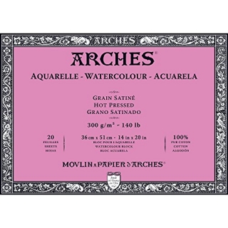 Блок для акварели Arches 300г/кв.м (хлопок) 36*51см 20л Сатин, склейка
