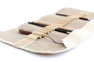 Пенал-скрутка для хранения кистей Малевичъ, 26х48 см, бежевый