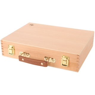 Ящик художника с ячейками для кистей и красок с палитрой Гамма "Московская палитра" 2,5*25*7,5см,бук