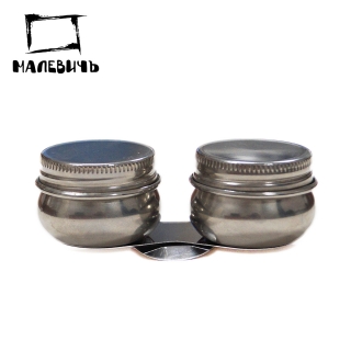 Масленка металлическая двойная с крышкой, Малевичъ