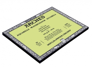 Блок для акварели Arches 185г/кв.м (хлопок) 23*31см 20листов Фин склейка по 4 сторонам