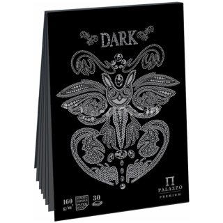 Скетчбук - планшет 30л. А4 на склейке Лилия Холдинг "Dark", 160г/м2, черная бумага
