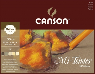 Альбом для пастели Canson Mi-Teintes 5 "коричневых" цветов 160г/кв.м 32*41см 30листов склейка