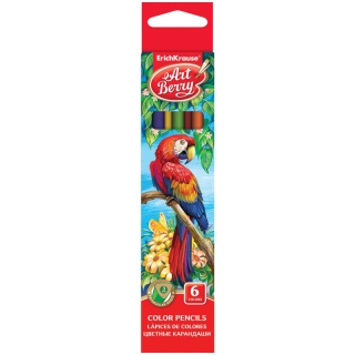 Карандаши ArtBerry 06цв., трехгран., заточен., картон, европодвес