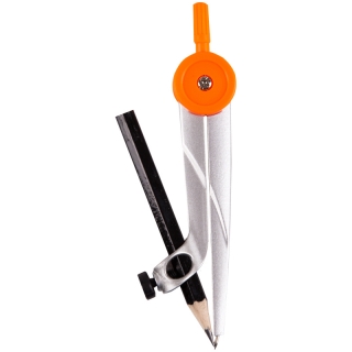 Циркуль ArtSpace металлический с карандашом, 120мм, ПВХ чехол