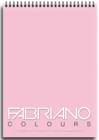 Блокнот для зарисовок Fabriano Colours 80г/м.кв 21x29,7см Розовый 100л спираль по короткой стороне