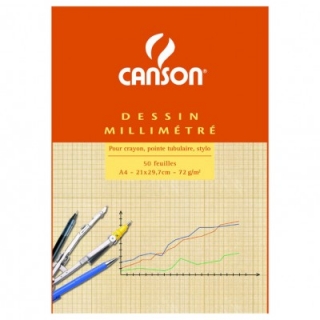 Бумага миллиметровая Canson 90г/кв.м 21*29.7см Оранжевая 50 листов