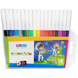 Фломастеры ArtSpace "Космонавты" 18цв., ПВХ, европодвес