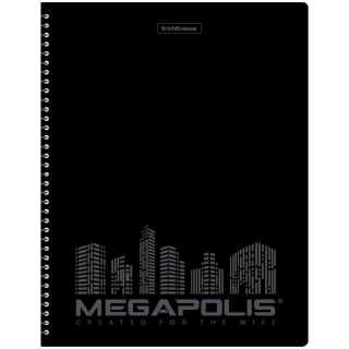 Папка с 40 вкладышами на спирали Erich Krause "Megapolis", 600мкм, черная