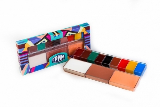 Аквагрим в наборе 12 цветов, палитра "Театральный грим №3" ФТК