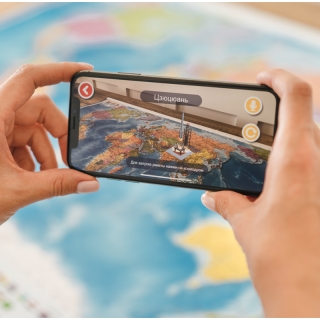 Карта "Мир" политическая Globen, 1:55 млн., 590*400мм, интерактивная, капсульная ламинация