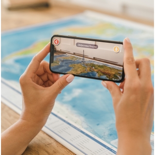 Карта "Мир" физическая Globen, 1:29 млн., 1010*660мм, интерактивная, с ламинацией