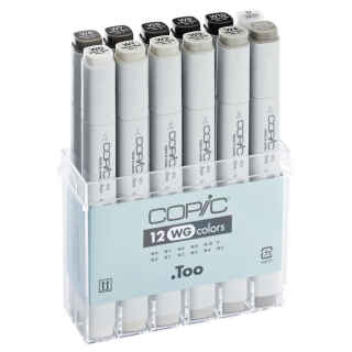 Набор маркеров Copic Classic WG теплый серый Warm Gray, 12 цветов