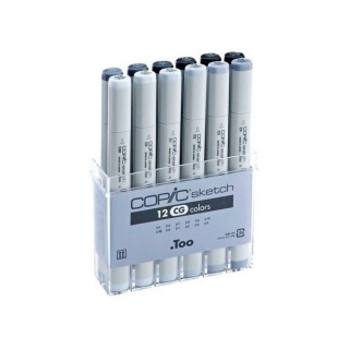 Набор маркеров COPIC Sketch холодный серый CG, 12 цветов