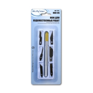 Макетный нож для художественных работ Mr. Painter с 6 различными сменными лезвиями