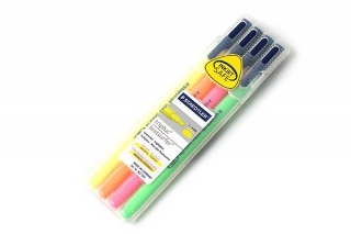 Набор текстмаркеров трехгранных Triplus textsurfer, 1-4 мм, 4 цвета, пластиковый пенал-подставка