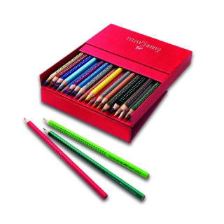 Акварельные карандаши Faber-Castell Colour Grip 2001 трехгранные, 36 цветов, коробка кожзам