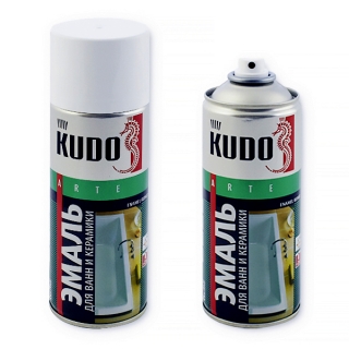 Эмаль для ванн и керамики Kudo, аэрозоль 520 мл, белая