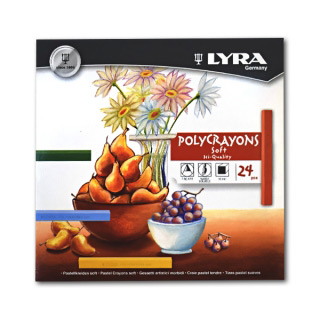 Набор сухой пастели Polycrayons Pastel Soft LYRA для художественных работ и графики, 24 цвета