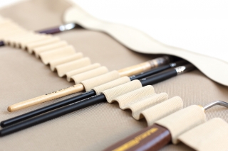 Пенал-скрутка для хранения кистей Малевичъ, 26х48 см, бежевый