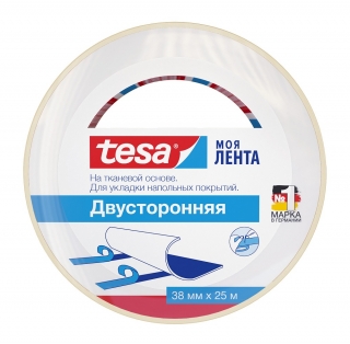 Двусторонняя лента Tesa, тканевая, 25 м x 38 мм