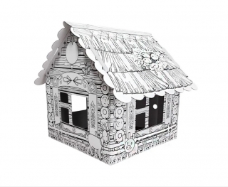 Картонный домик-раскраска "Домик в деревне"